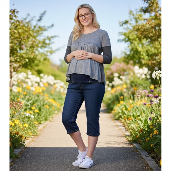 Kidd MATERNITY Kidd maternity jean capris size medium - Picture 1 of 4